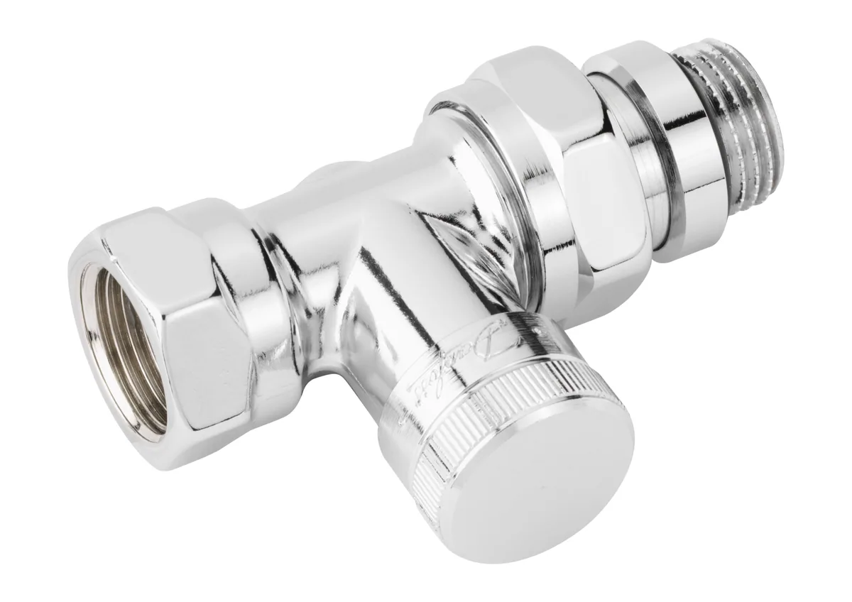 Запорный клапан RLV-CX Угловой, хромированный | Danfoss 003L0274 ДУ 15