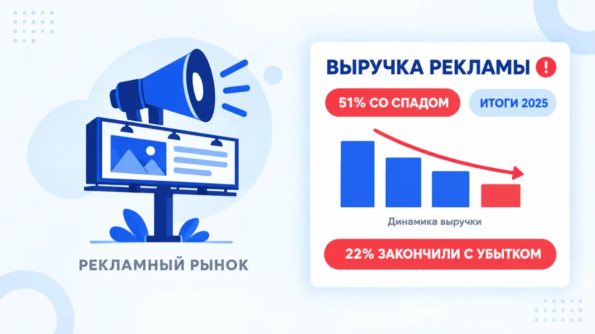 У 51% рекламных компаний снизилась выручка в 2025 году