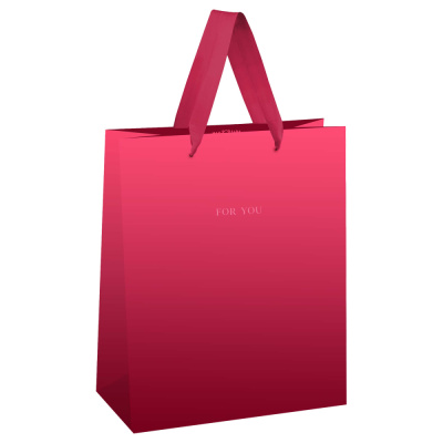 Пакет подарочный 26*32*12см MESHU Duotone Magenta gradient отд фольгой матовая ламинация