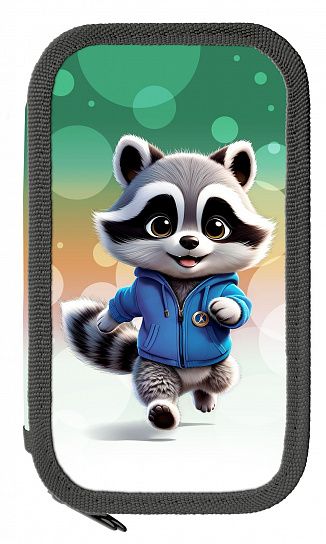 Пенал 2-секц большой ЯРКИЕ ЗВЕРЯТА разноцветный ламин картон 190х105х35мм Schoolformat