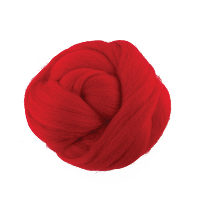 Шерсть для валяния 100% полутонкая шерсть 50г №0042 красный Gamma TFS-050