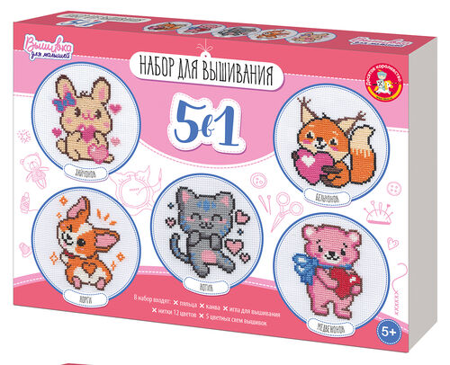 Вышивка 5 в 1 с пяльцами арт 05623