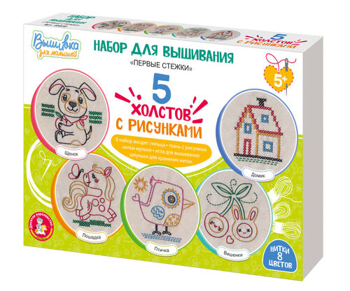 Вышивка на холсте Первые стежки