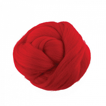 Шерсть для валяния 100% полутонкая шерсть 50г №0042 красный Gamma TFS-050