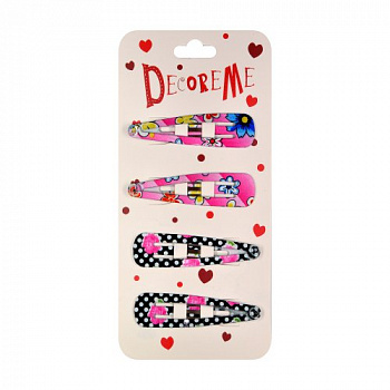 Заколка для волос 5см 4шт 4цв 2-719/73