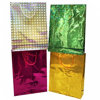 Пакет бумажный голография 26*34см Р825-121
