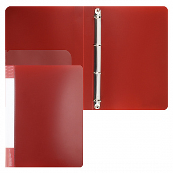 Папка с 4-мя кольцами 30мм 25мм красный 0,7мк торц карм KLERK 