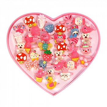 Кольцо сувенирное Зверята пластик Р516-14