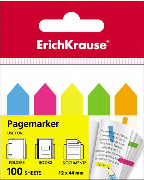 Ярлычки-закладки пластиковые 125л 5цв Neon Arrows стрелки 12х45мм 61555 ЕК