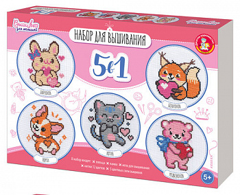 Вышивка 5 в 1 с пяльцами арт 05623