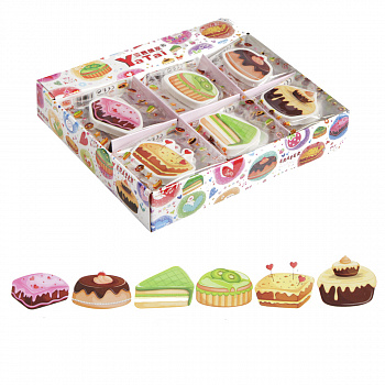 Ластик Cake каучук YATAI фигурный 45*30*5 ассорти 205189 КОКОС