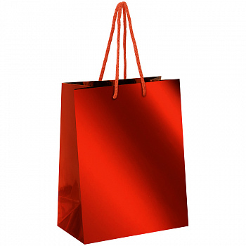 Пакет подарочный 11*14*6,5см голографический красный ArtSpace