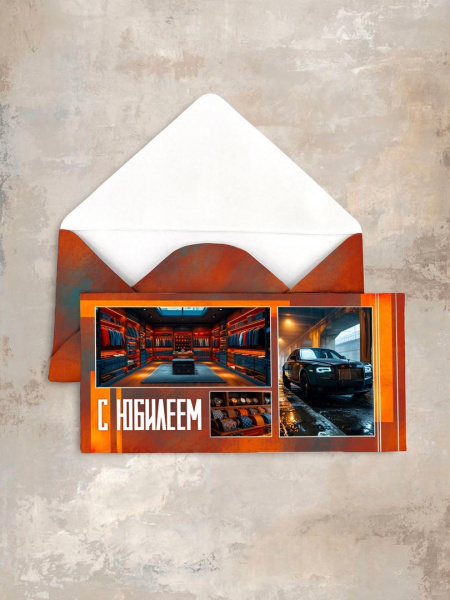 Cn220 Конверт для денег С Юбилеем! (мужской)