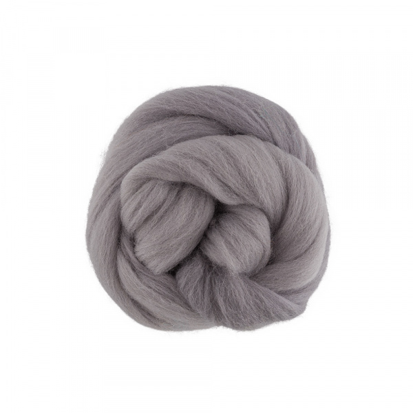 Шерсть для валяния 100% полутонкая шерсть 50г №0431 серый Gamma TFS-050