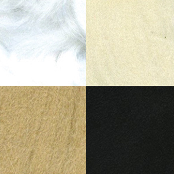 Набор шерсти для валяния 100% мериносовая шерсть 4х10г ассорти № 1 Gamma (черный, отбелка, суровый,