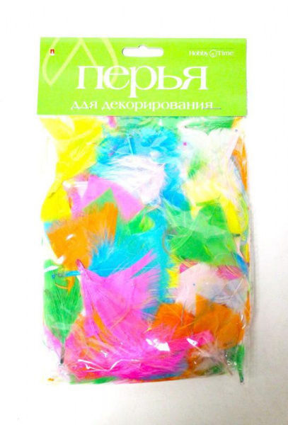 Перья для декорирования Яркий микс 1 вид Набор №2