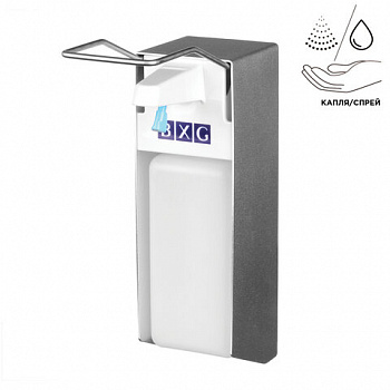 Диспенсер локтевой для жидкого мыла и антисептика НАЛИВНОЙ 1л с еврофлаконом BXG ESD-1000