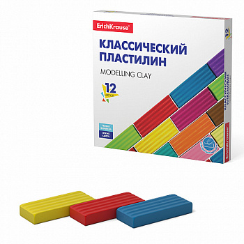 Пластилин 12цв 192г классический Basic ErichKrause 50558 ЕК