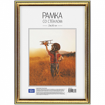 Фоторамка 21*30см пластиковая №2 золото