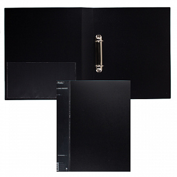 Папка с 2-мя кольцами 40мм STANDARD черная 700мкм Hatber