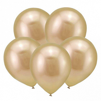 Шар 12"30см Золото хром Веселый Праздник