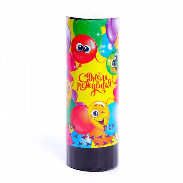 Хлопушка пружинная поворотная С днем рождения шарики 11см 7674936