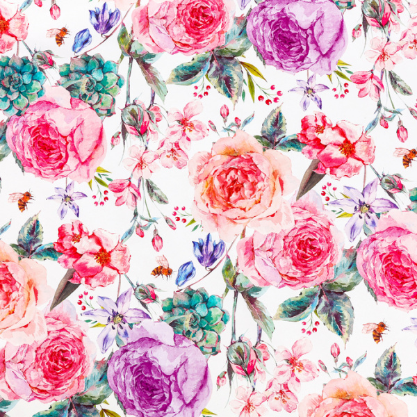 Бумага упаковочная глянцевая Летние цветы 70х100см 10228833