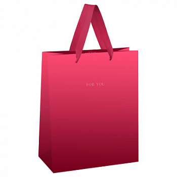 Пакет подарочный 26*32*12см MESHU Duotone Magenta gradient отд фольгой матовая ламинация