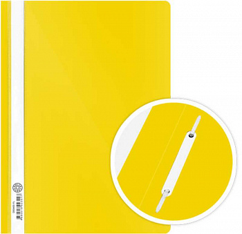 Папка-скоросшиватель с прозрачной обложкой желтая  0,12/0,18мм DOLCE COSTO А4 