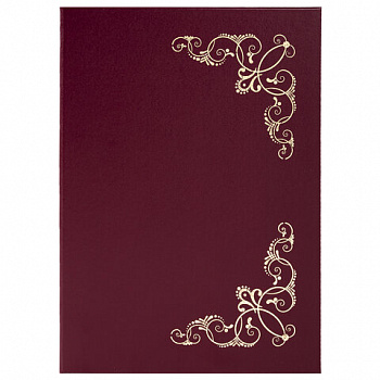 Папка адресная А4 Виньетка бумвинил бордовая OfficeSpace инд упак