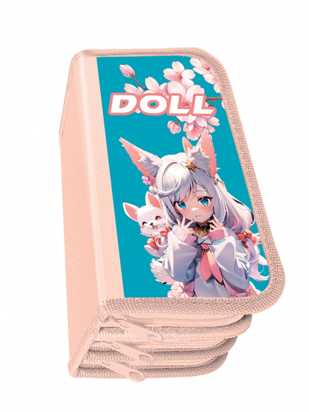 Пенал 3-секц большой КУКЛА С ЛИСЕНКОМ 190х105 ПО-11