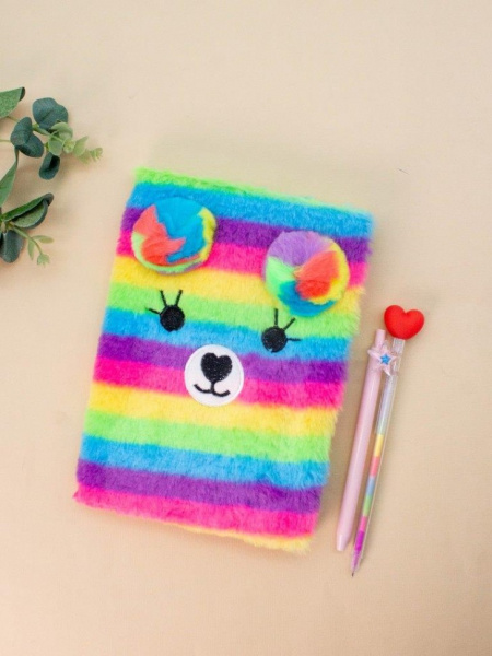 Блокнот А5 плюшевый Rainbow mouse rainbow 70г/м2