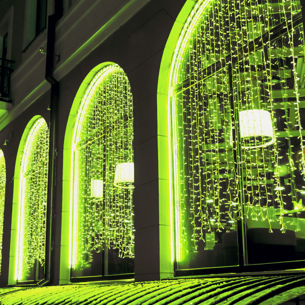 Светодиодная гирлянда ARD-CURTAIN-CLASSIC-2000x1500-CLEAR-360LED Green (230V, 60W) (Ardecoled, IP65)