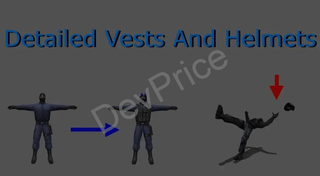 Detailed Vests And Helmets