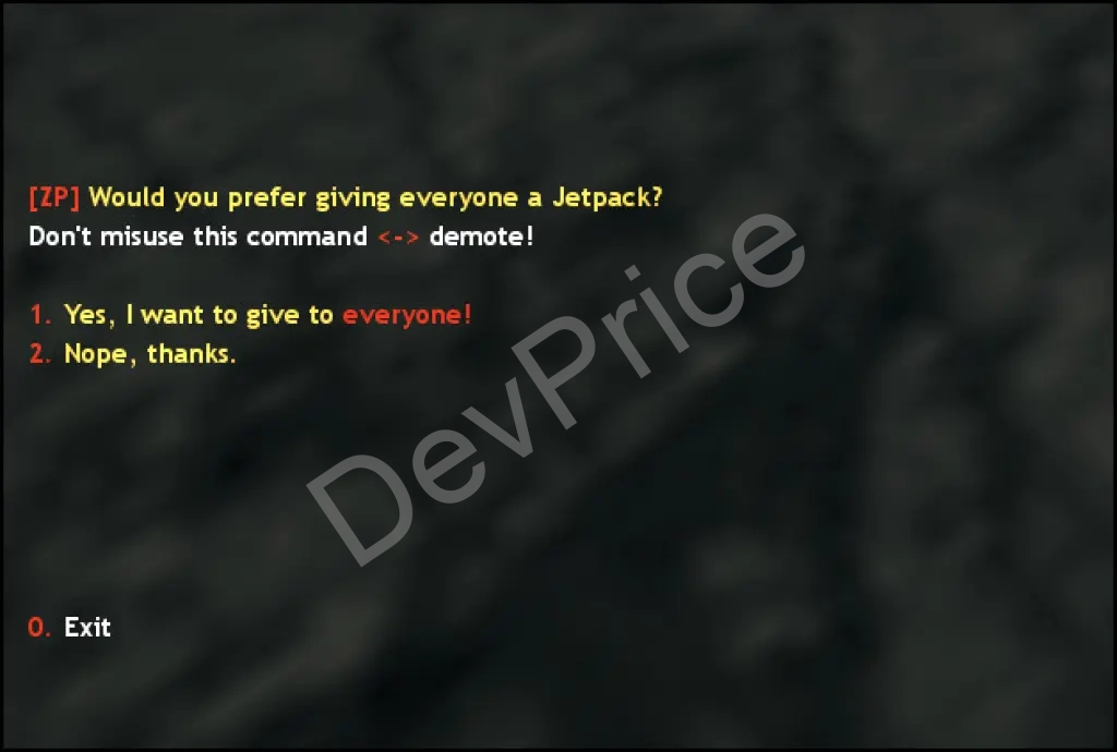 [Plugin] Zp Spawn Jetpack