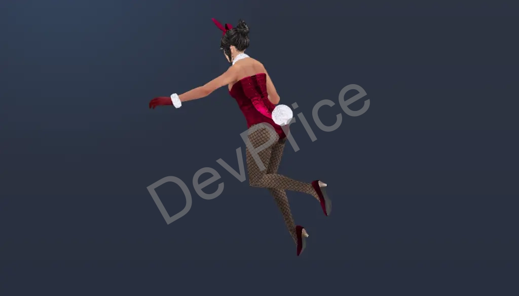 girl rabbit red