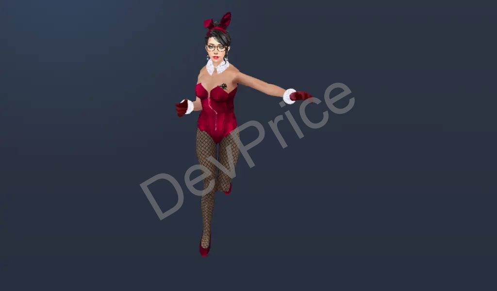 girl rabbit red