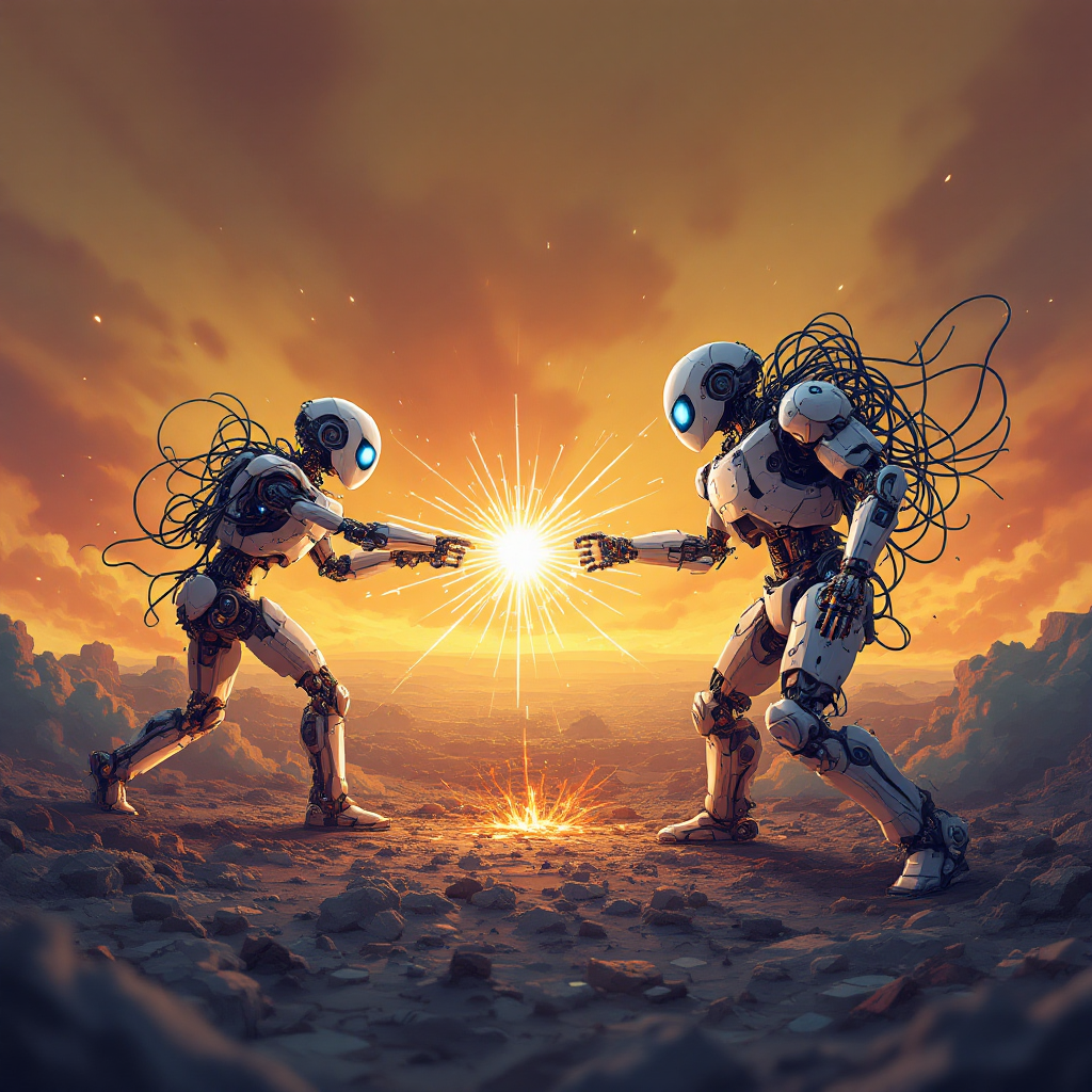 Эпичная битва роботов олицетворяющих нейронные сети