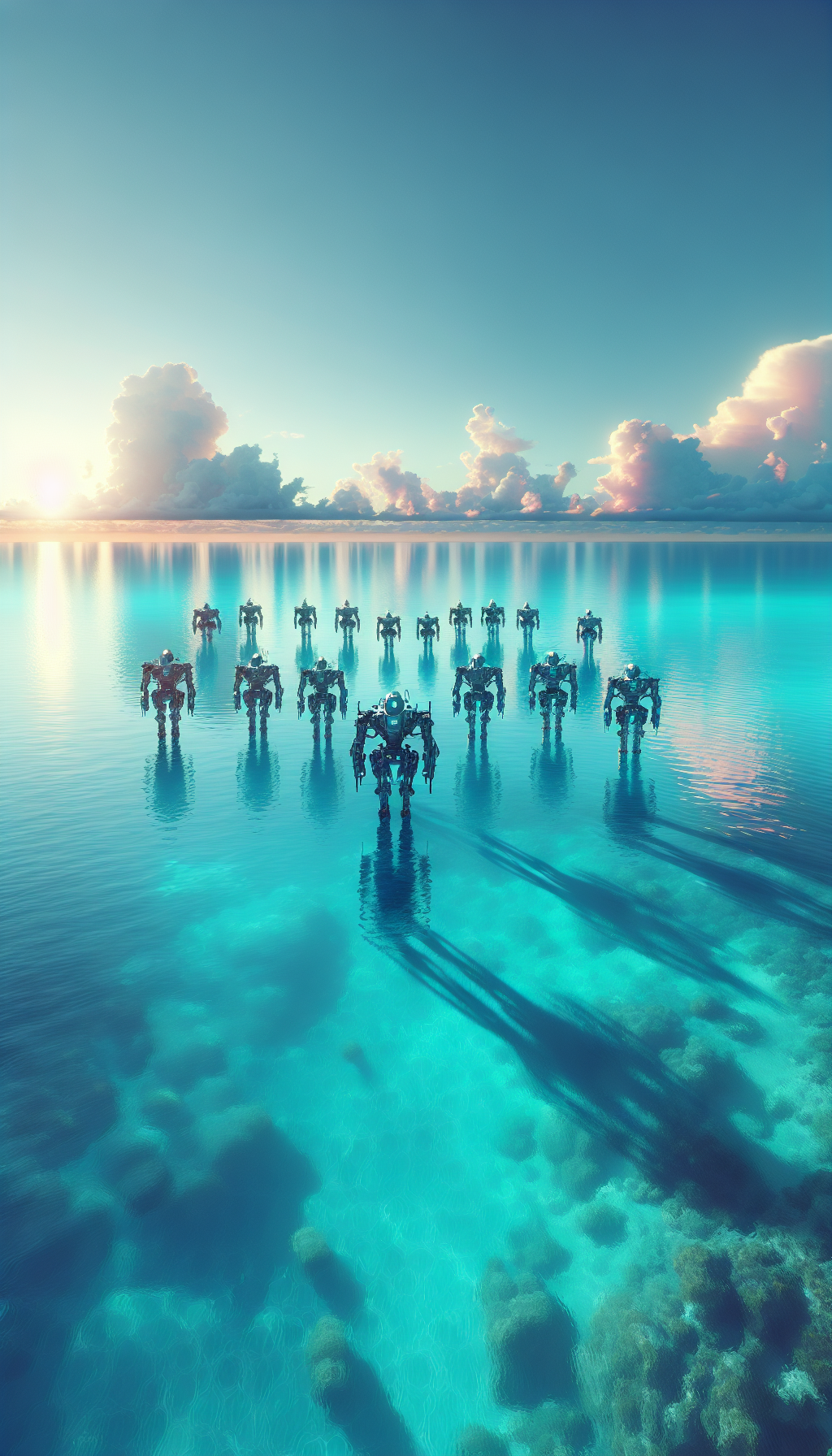 покажи роботов в центре океана