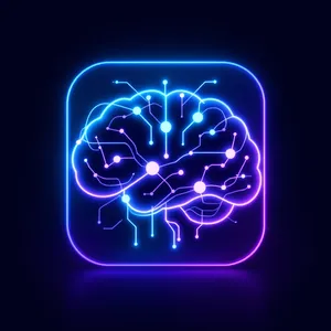 App icon logo for AI aggregator "NeuralBox". 
Abstract brain or neural network s
