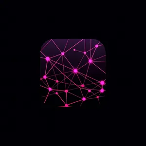 Minimalist app icon. Abstract neural network nodes 
connected by thin lines, geo