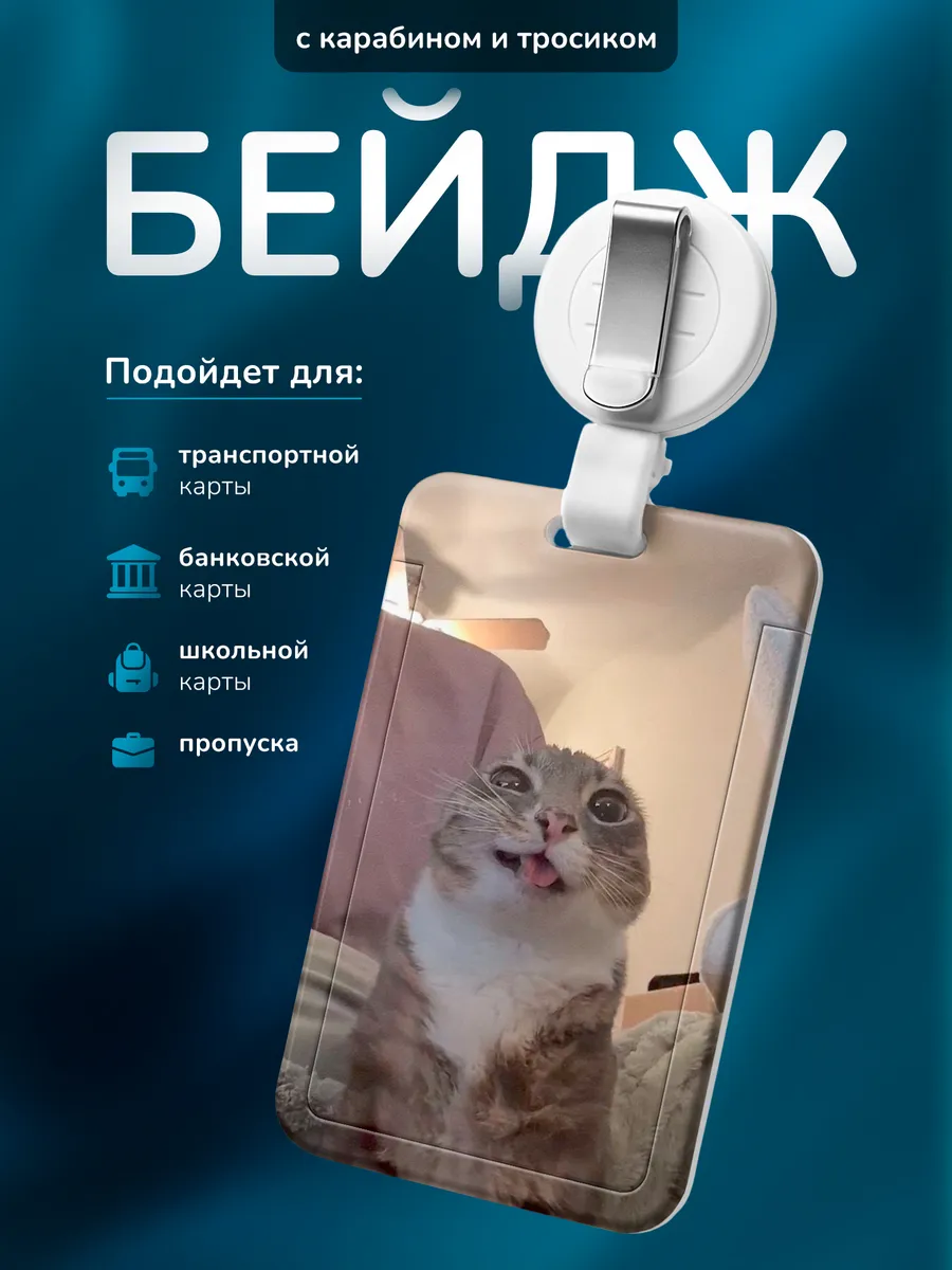 Чехол для пропуска Мем кот