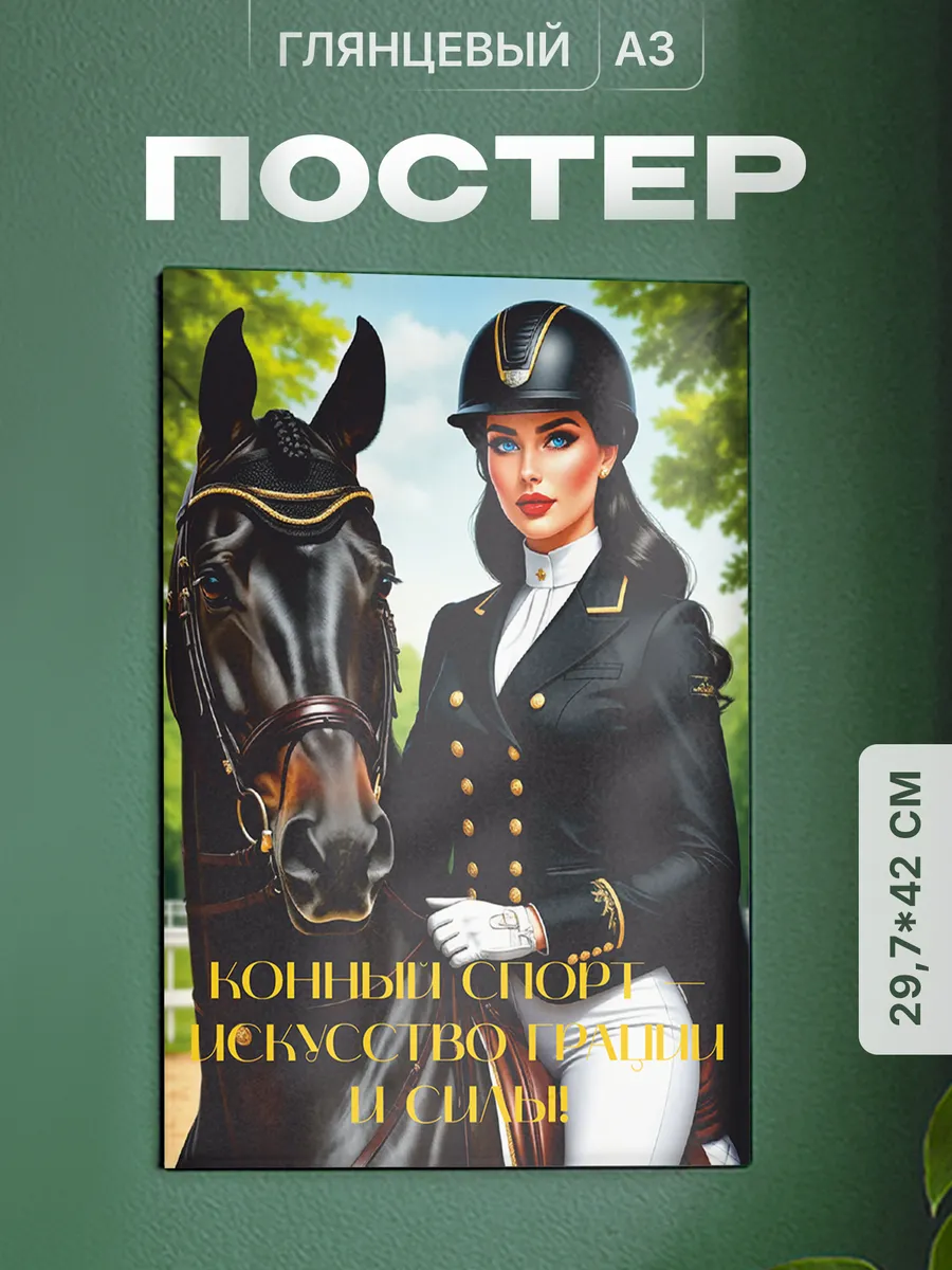 Плакат конный спорт