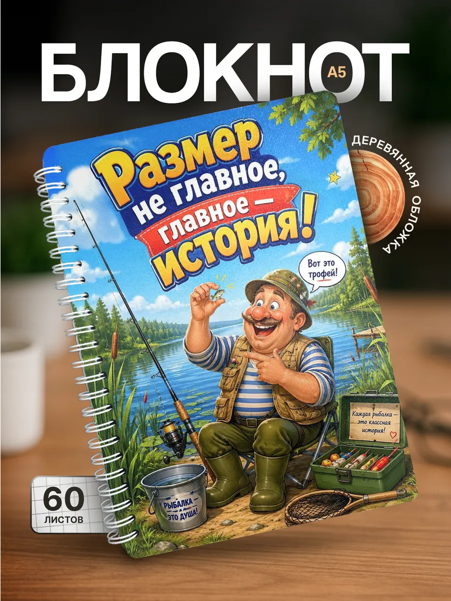 Блокнот для рисования Подарок для рыбака мем