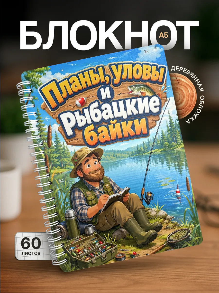 Блокнот для рисования Подарок для рыбака мем