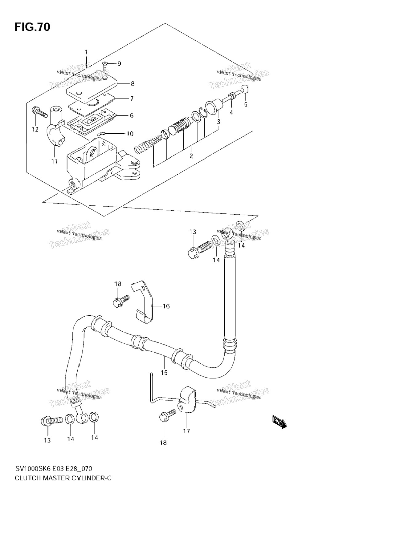Clutch Master Cylinder (Sv1000k6) Not For Us Market