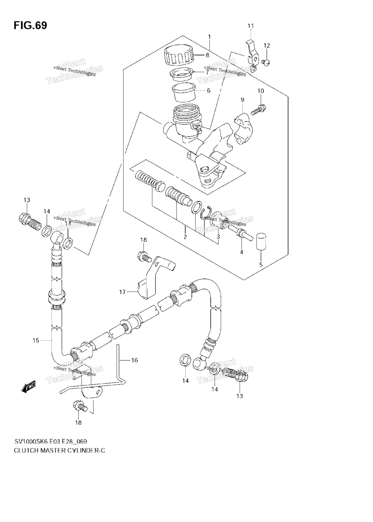 Clutch Master Cylinder (Sv1000sk6/Sk7)