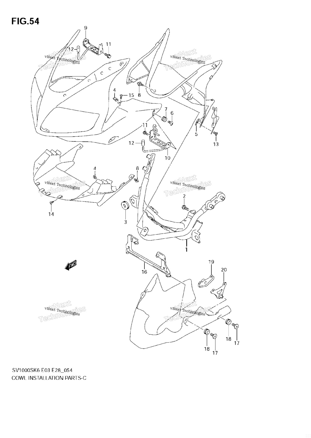 Cowling Installation Parts (Sv1000s)