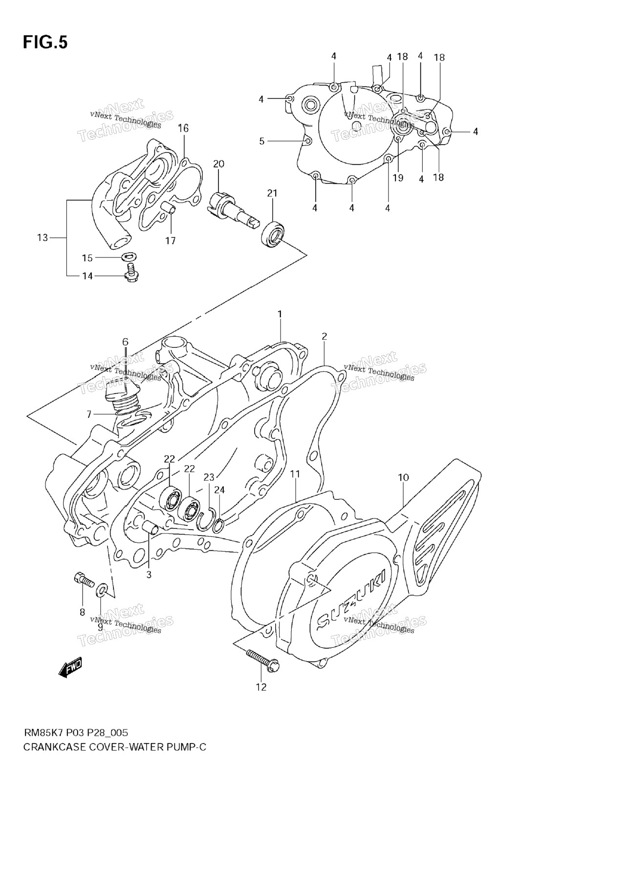 Crankcase Cover- Water Pump