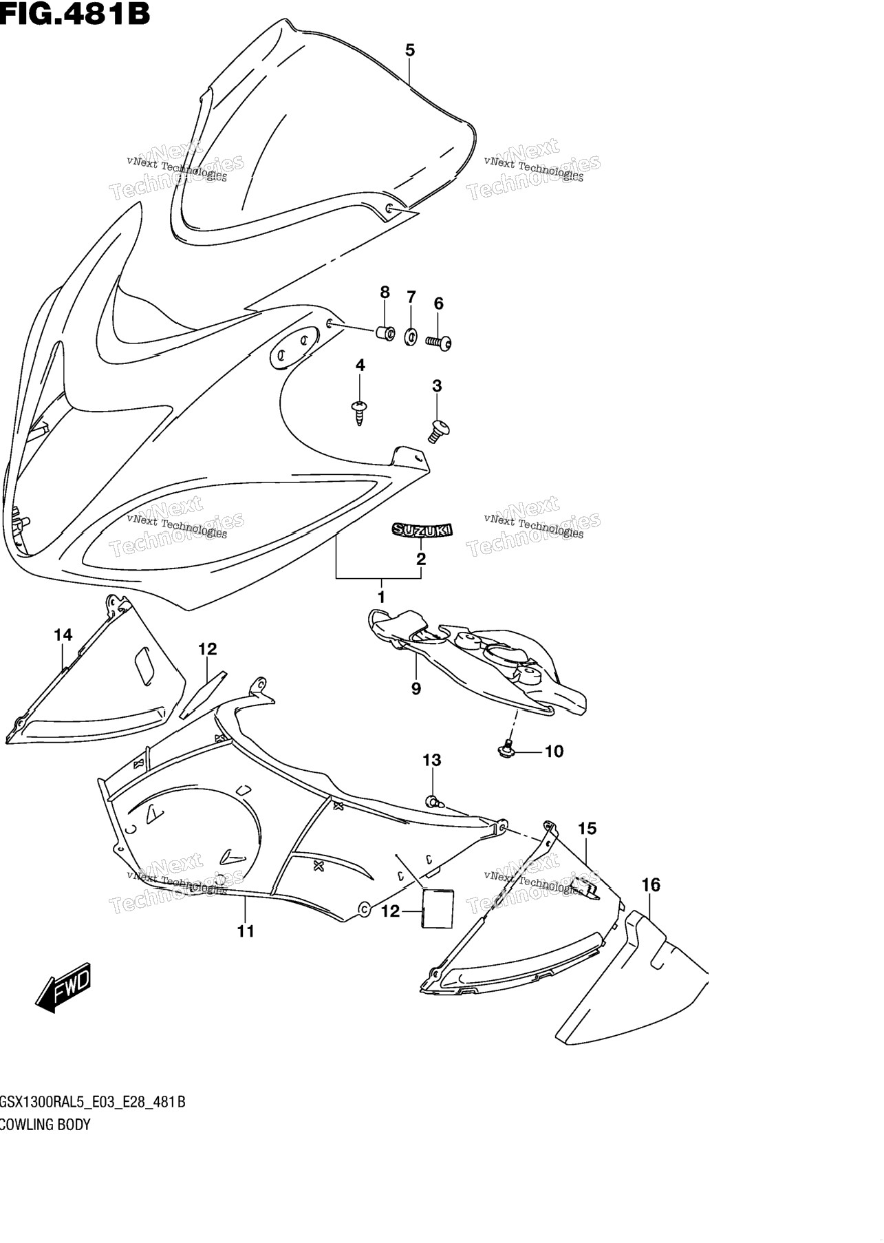 Cowling Body (Gsx1300ral5 E28)